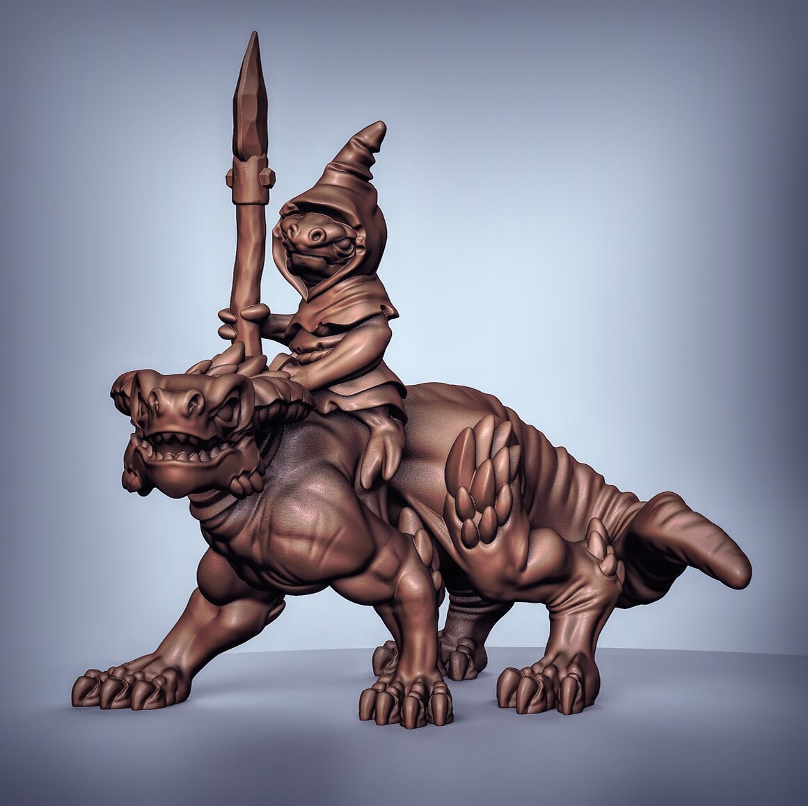 Cave Kobold with Mount - Duncan Shadow Printed Miniature | Dungeons & Dragons | Pathfinder | Tabletop