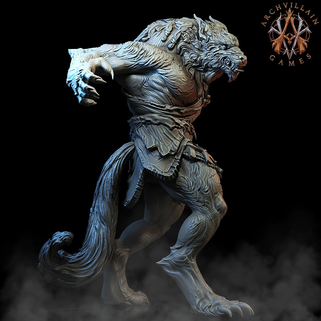 Werewolf Thrall - Archvillain Games Printed Miniature | Dungeons & Dragons | Pathfinder | Tabletop