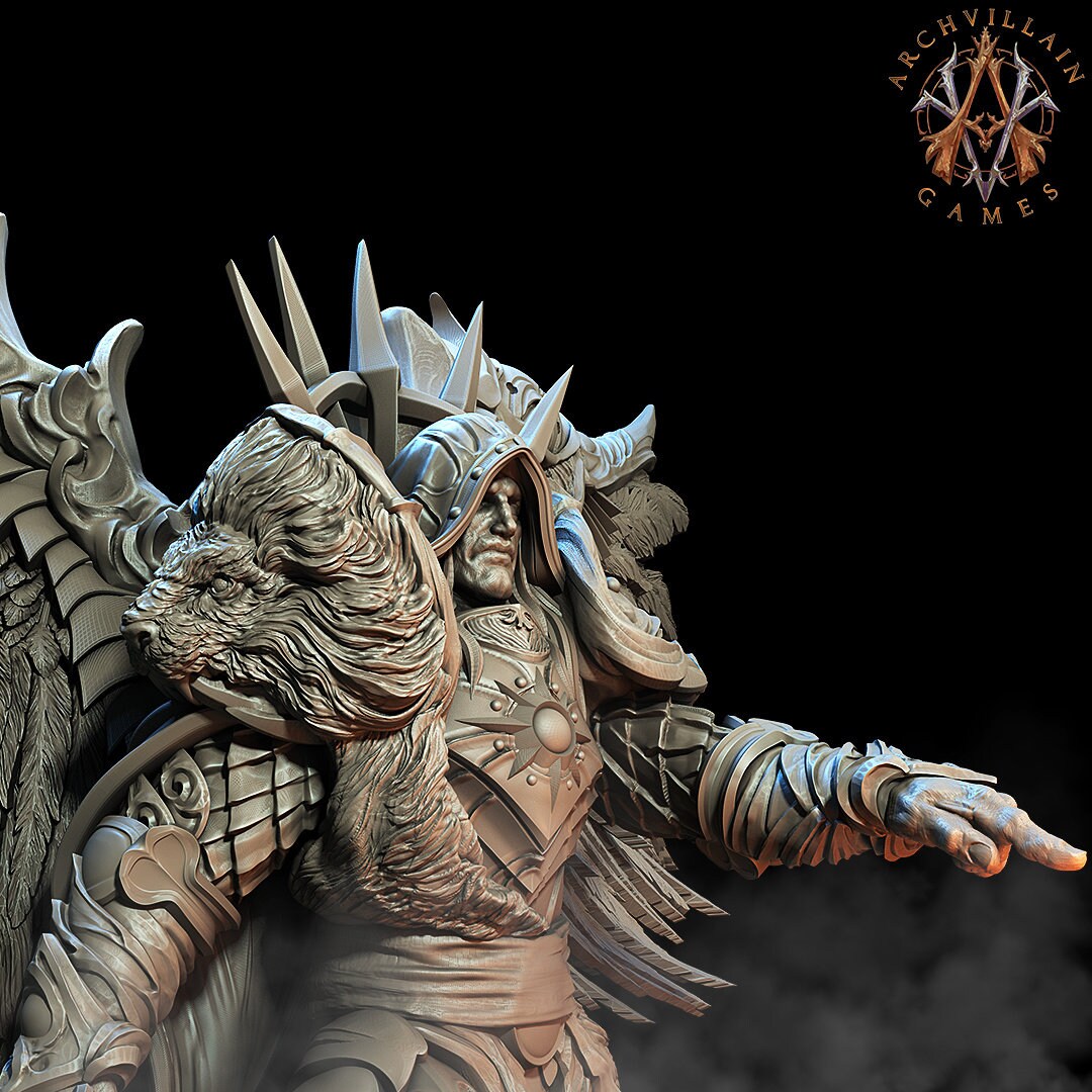 Omniel, Male Celestial Angel - Archvillain Games Printed Miniature | Dungeons & Dragons | Pathfinder | Tabletop