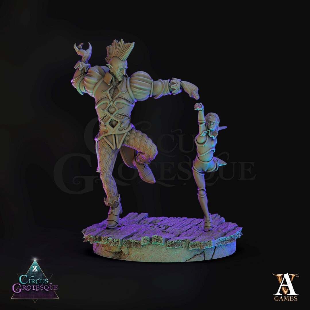 Circus Jester - Archvillain Games Printed Miniature | Dungeons & Dragons | Pathfinder | Tabletop