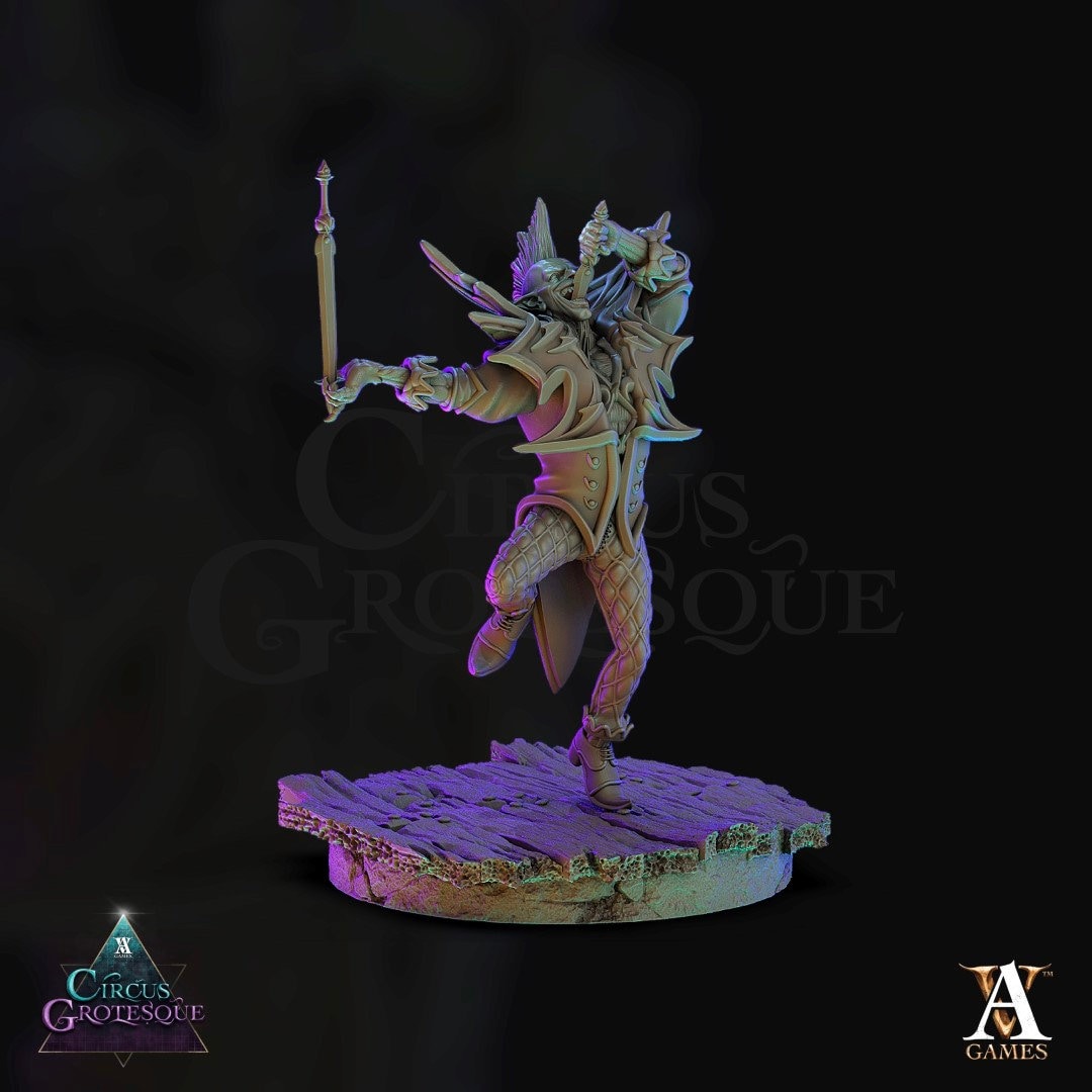 Circus Jester - Archvillain Games Printed Miniature | Dungeons & Dragons | Pathfinder | Tabletop