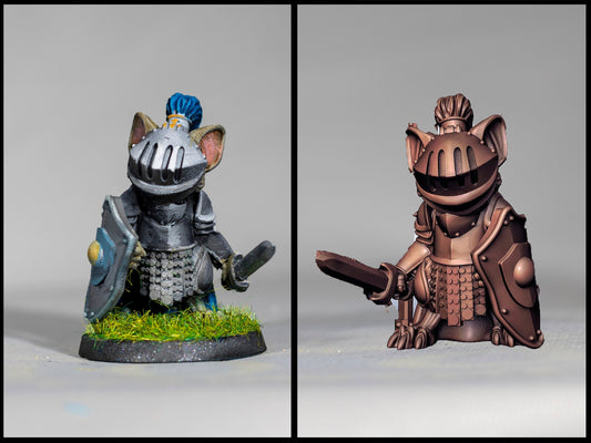 Mousling Knight - Duncan Shadow Printed Miniature | Dungeons & Dragons | Pathfinder | Tabletop