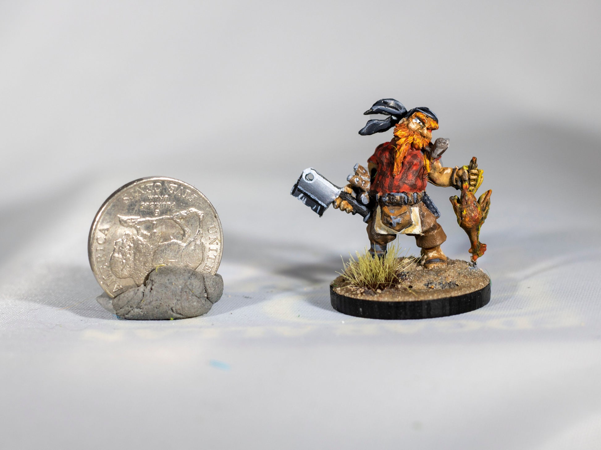 Gruff Grimecleaver, Dwarf Pirate Cook - Dungeons & Dragons Painted Miniature | Pathfinder | Tabletop