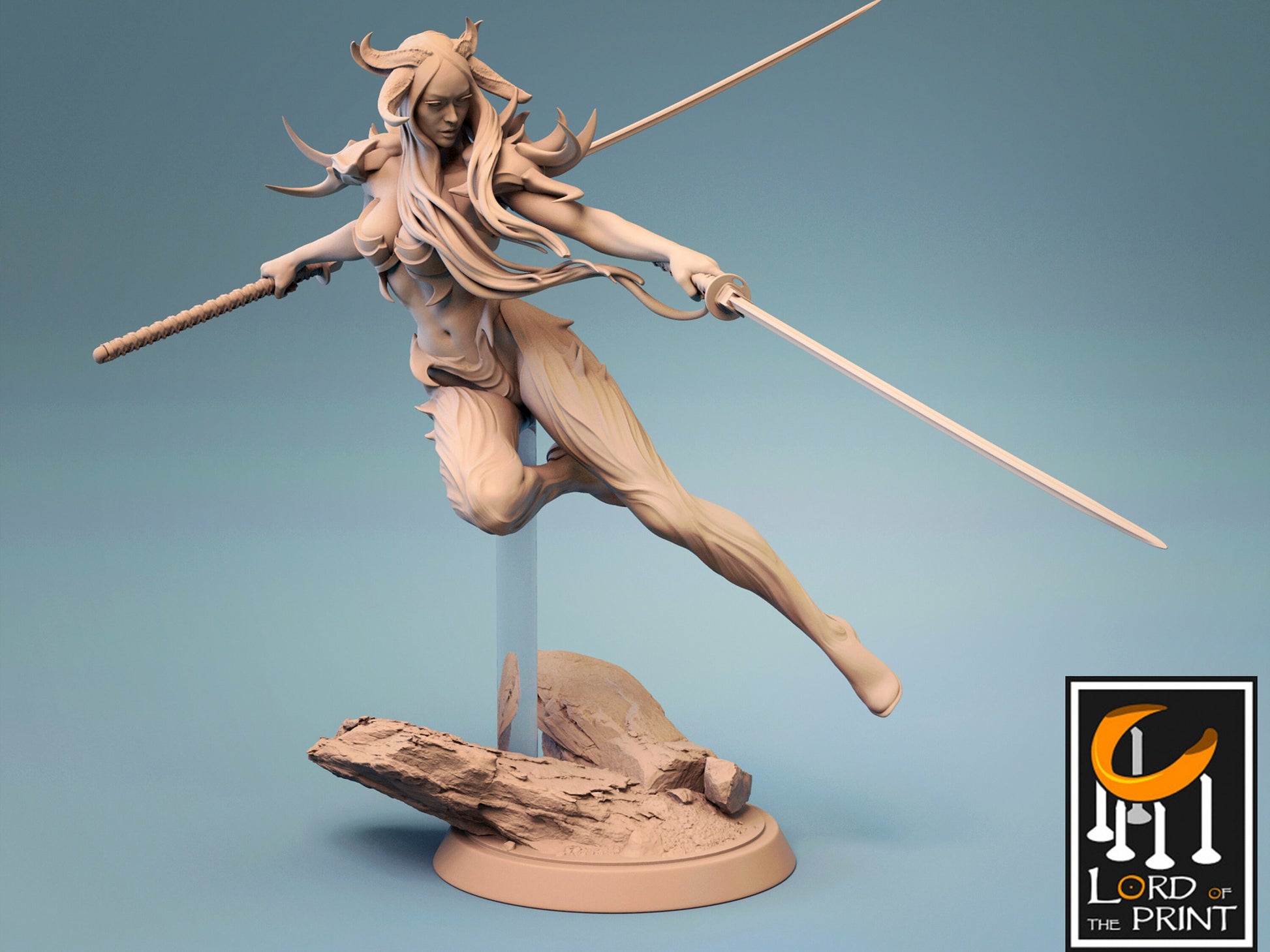 Succubus Fighter - Lord of the Print Miniature | Dungeons & Dragons | Pathfinder | Tabletop