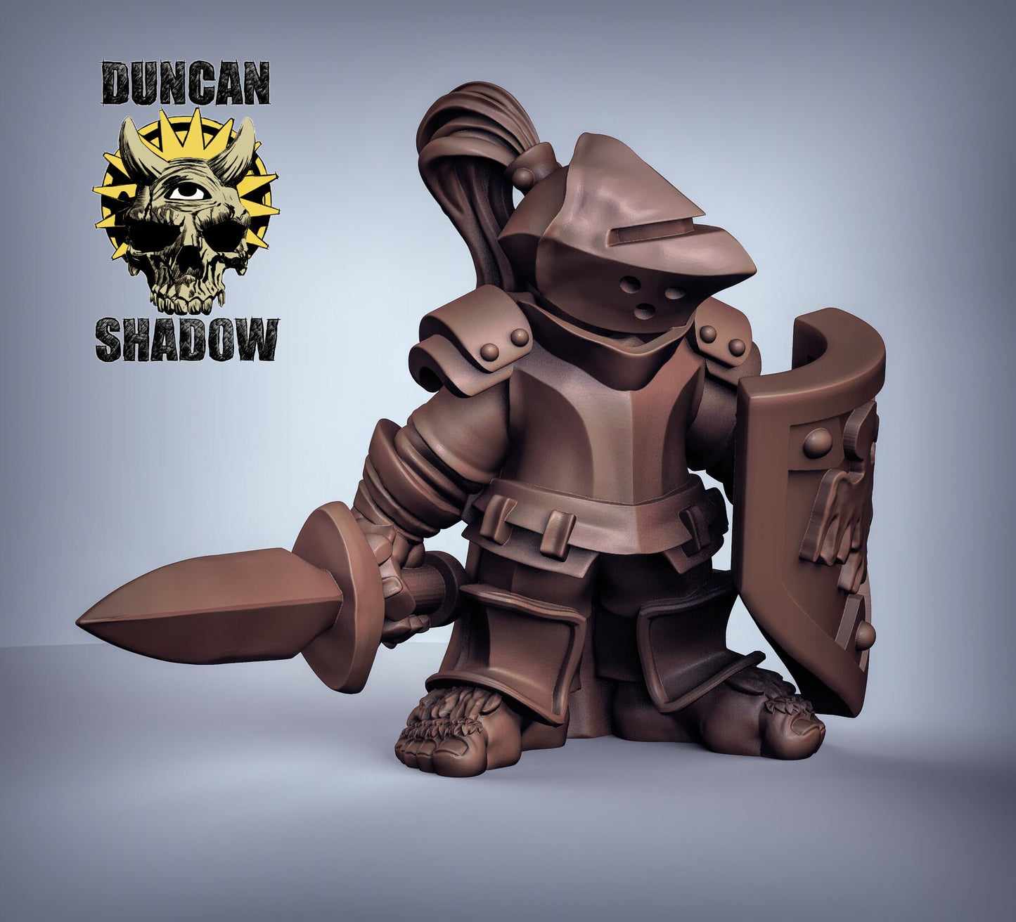 Halfling Paladin - Duncan Shadow Printed Miniature | Dungeons & Dragons | Pathfinder | Tabletop