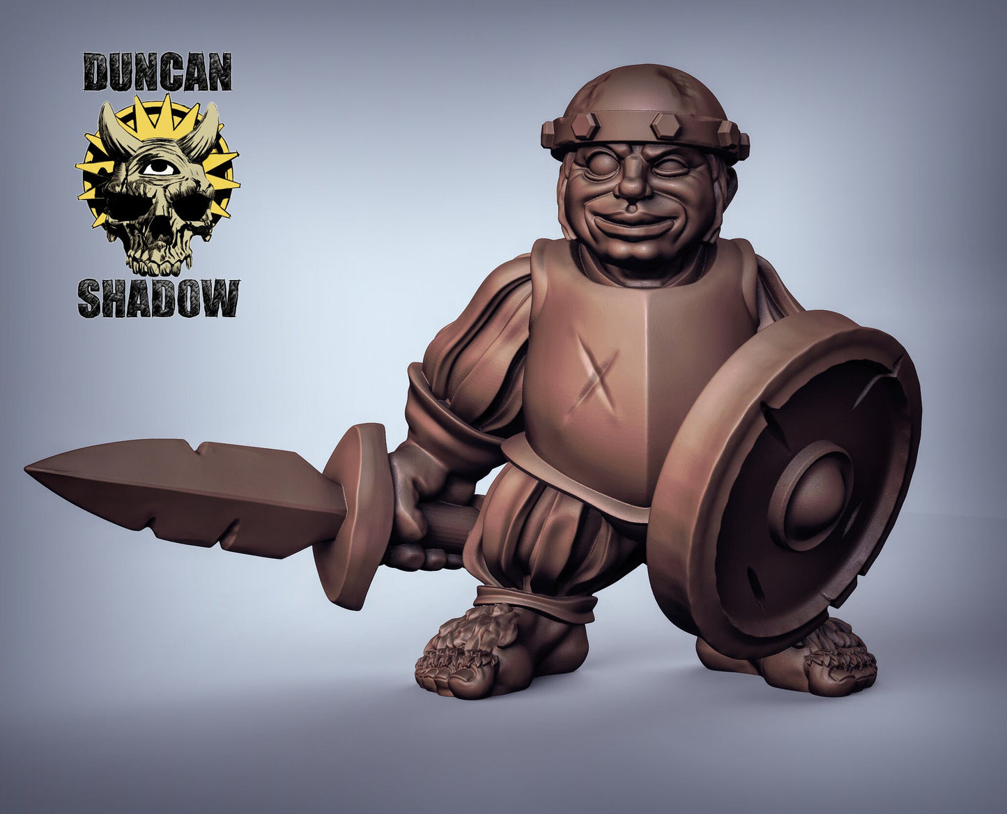 Halfling with Sword - Duncan Shadow Printed Miniature | Dungeons & Dragons | Pathfinder | Tabletop