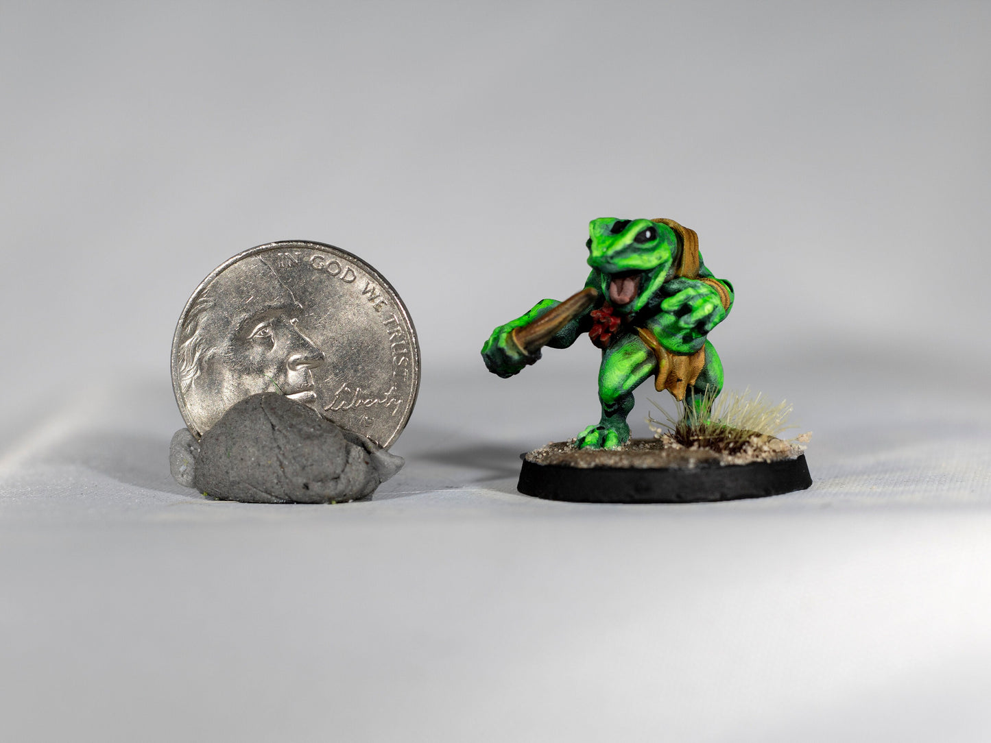 Boggard Frog Ranger with Bow - Duncan Shadow Printed Miniature | Dungeons & Dragons | Pathfinder | Tabletop