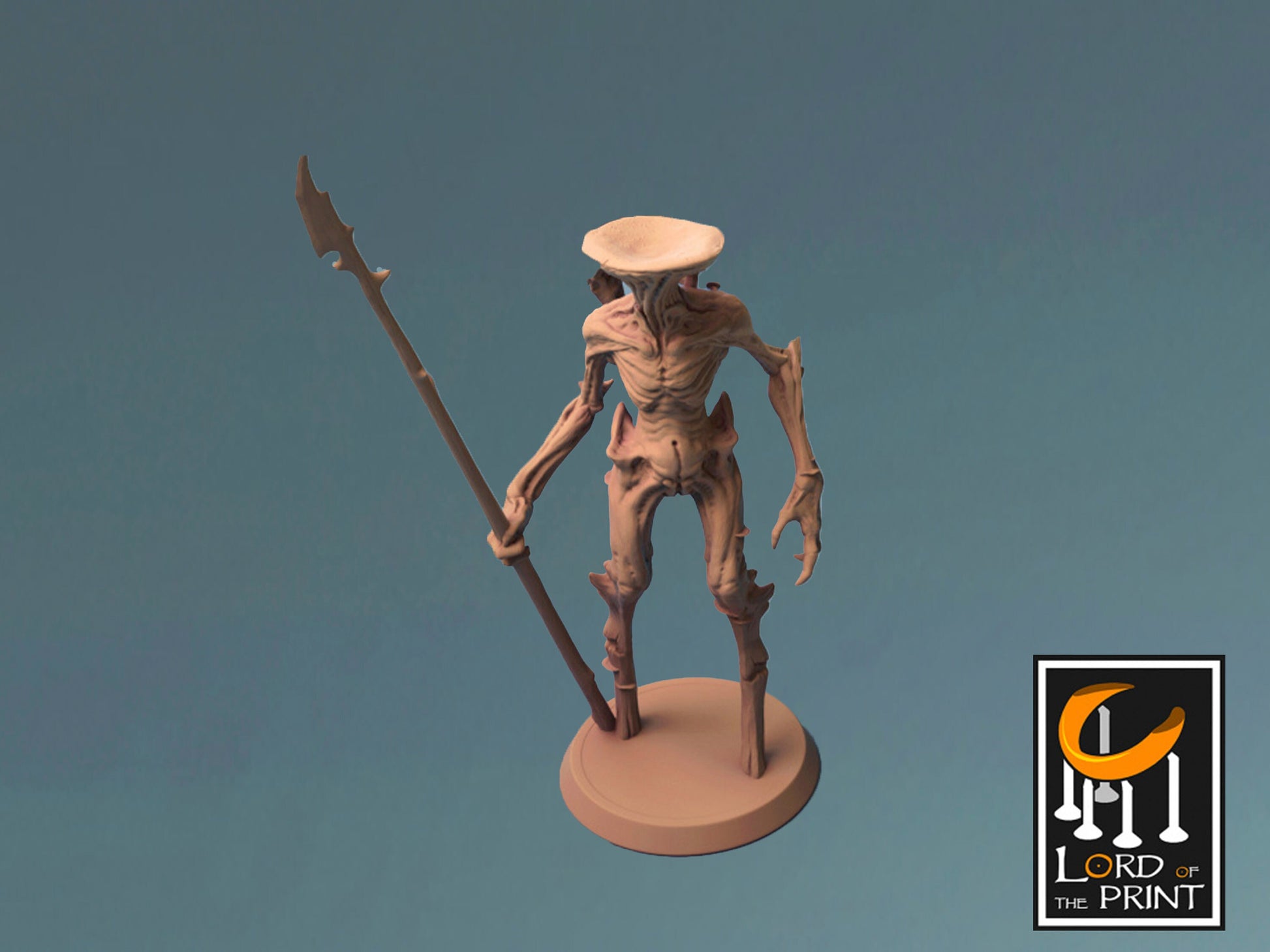 Myconid with Staff Painted Model 60mm - Lord of the Print Miniature | Dungeons & Dragons | Pathfinder | Tabletop