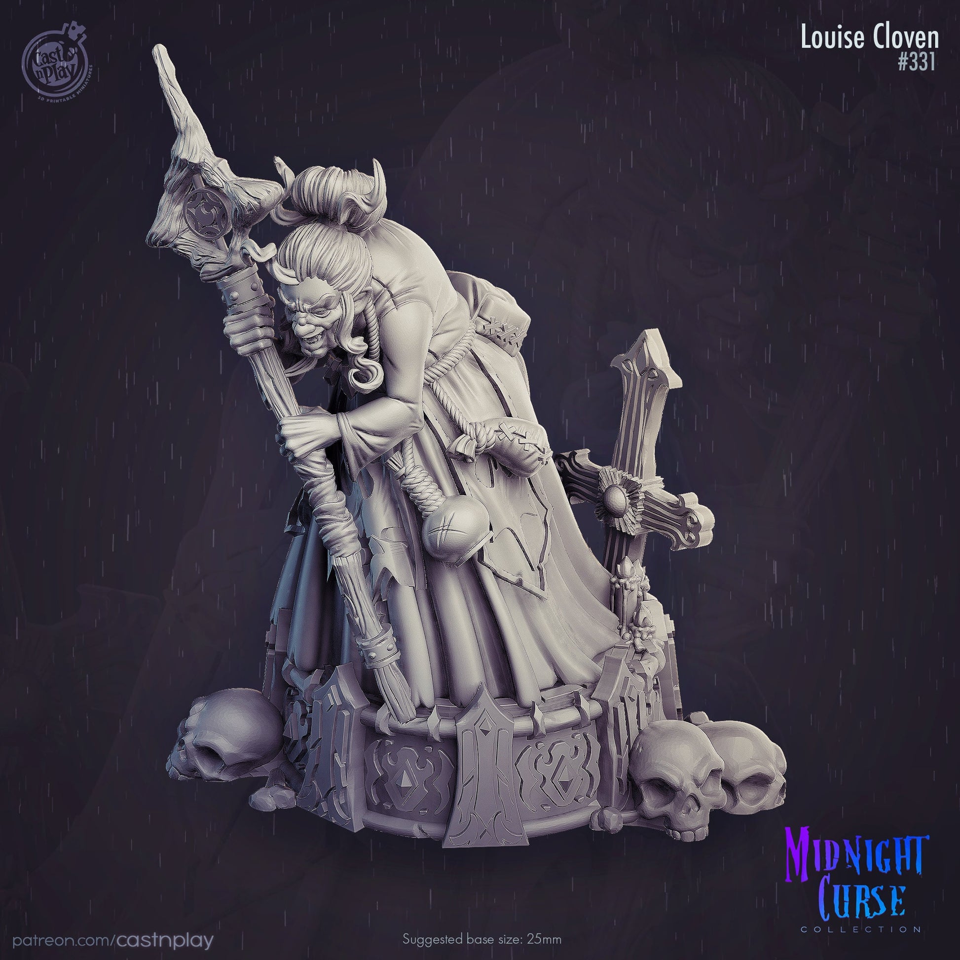 Louise Cloven - Cast n Play Printed Miniature | Dungeons & Dragons | Pathfinder | Tabletop