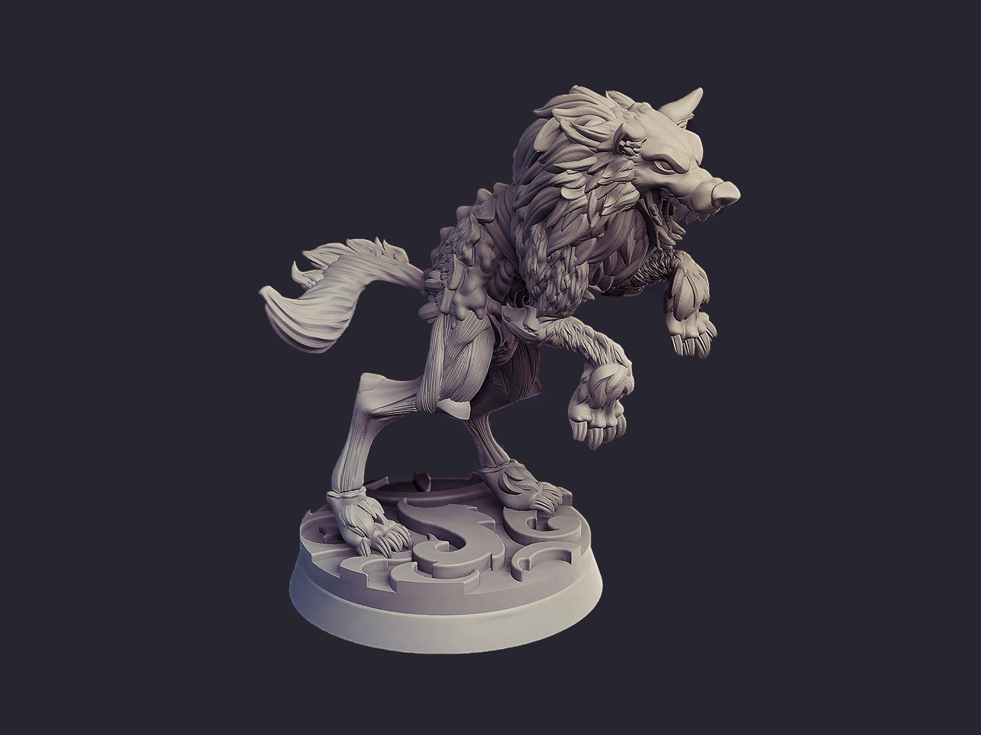 Midnight Wolves - 3 Cast n Play Printed Miniatures | Dungeons & Dragons | Pathfinder | Tabletop