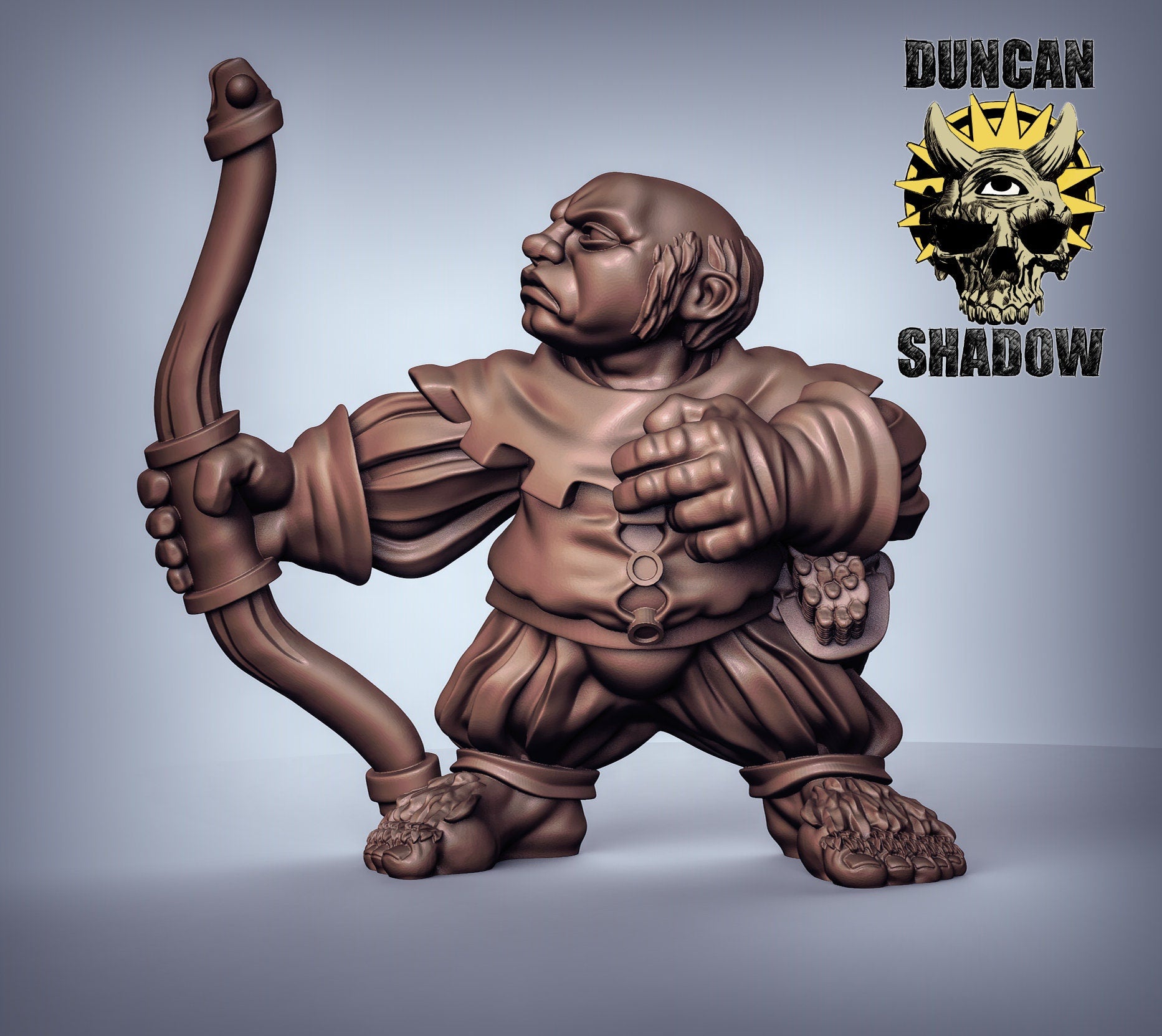 Halfling with Bow - Duncan Shadow Printed Miniature | Dungeons & Dragons | Pathfinder | Tabletop