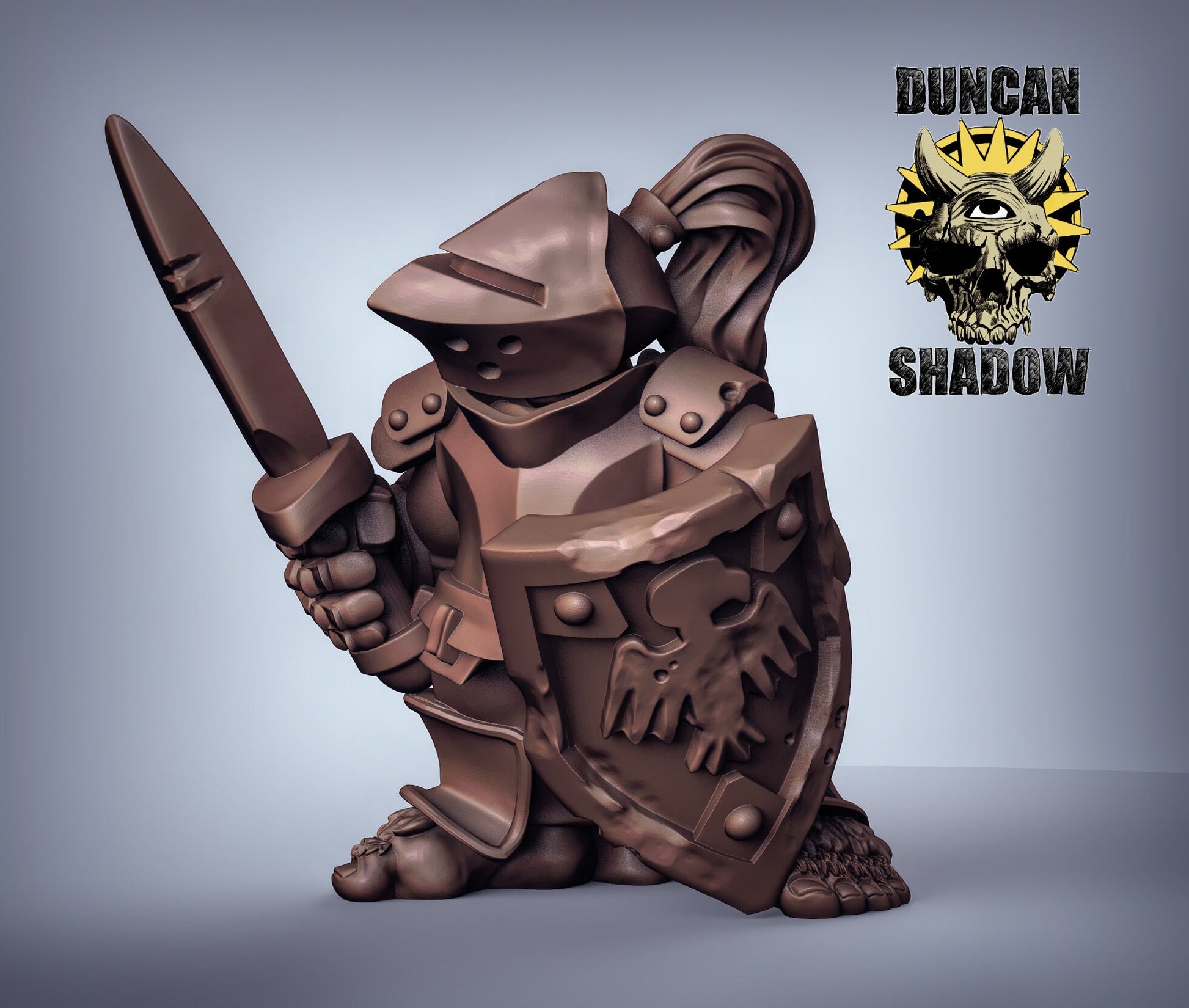 Halfling Paladin - Duncan Shadow Printed Miniature | Dungeons & Dragons | Pathfinder | Tabletop