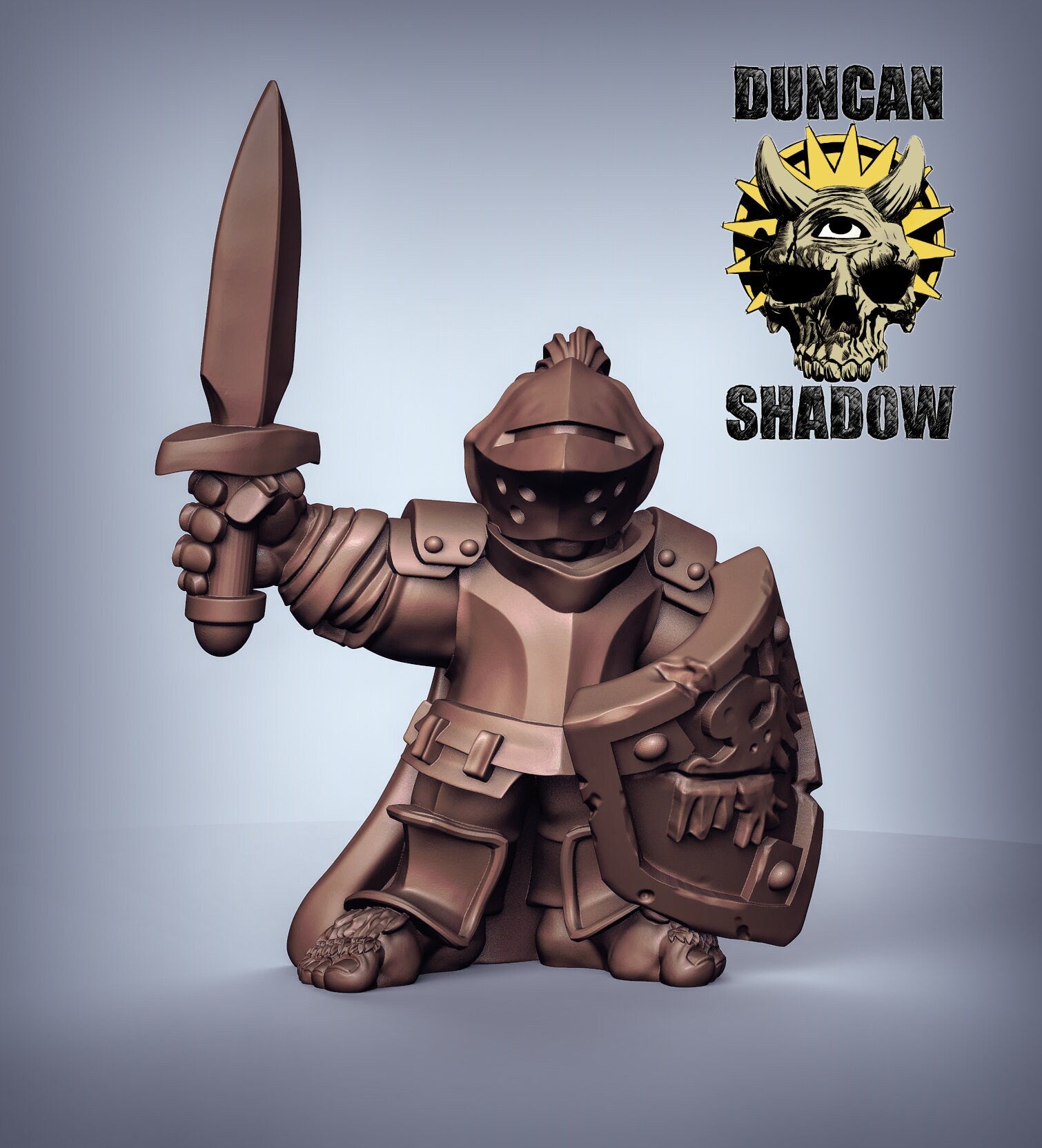 Halfling Paladin - Duncan Shadow Printed Miniature | Dungeons & Dragons | Pathfinder | Tabletop