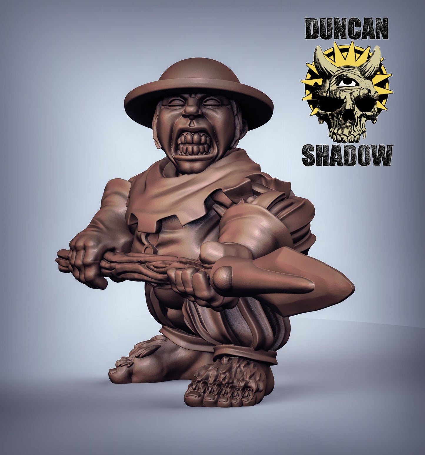 Halfling with Spear - Duncan Shadow Printed Miniature | Dungeons & Dragons | Pathfinder | Tabletop