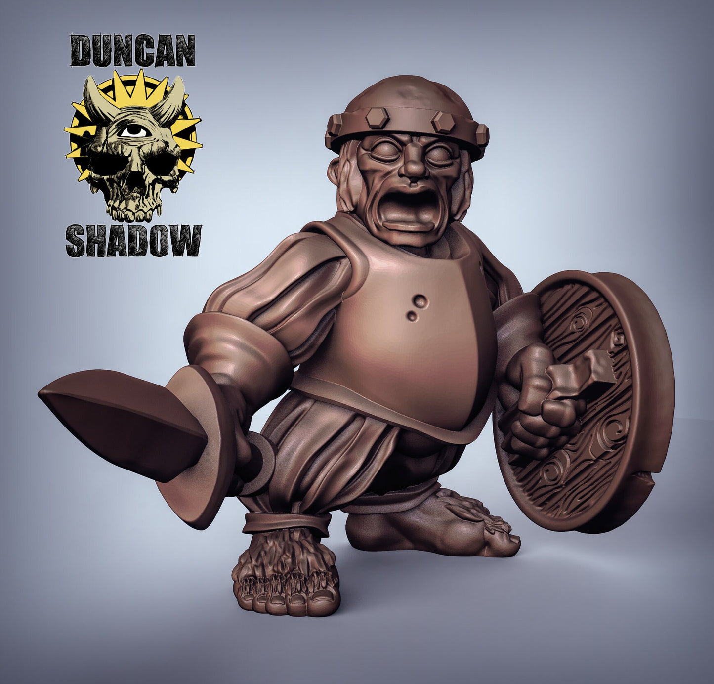 Halfling with Sword - Duncan Shadow Printed Miniature | Dungeons & Dragons | Pathfinder | Tabletop