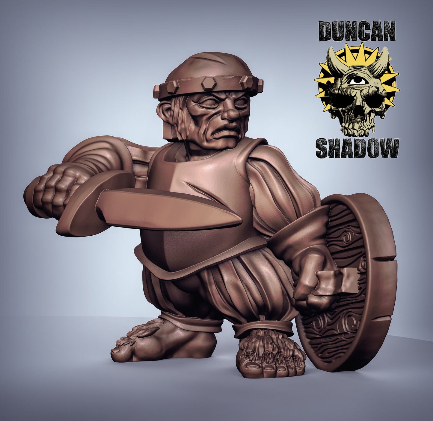 Halfling with Sword - Duncan Shadow Printed Miniature | Dungeons & Dragons | Pathfinder | Tabletop