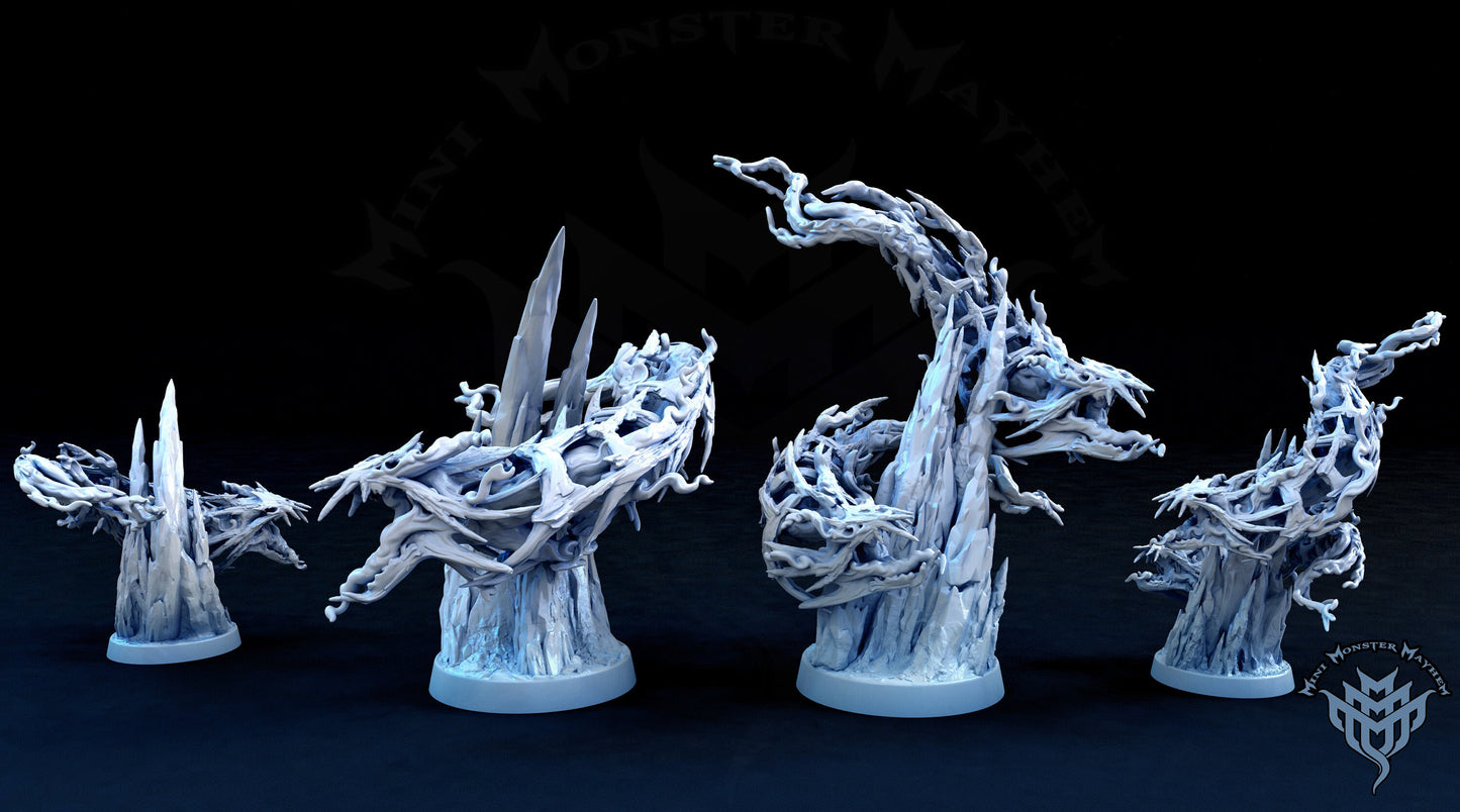 Ice Serpent - Mini Monster Mayhem Printed Miniature | Dungeons & Dragons | Pathfinder | Tabletop