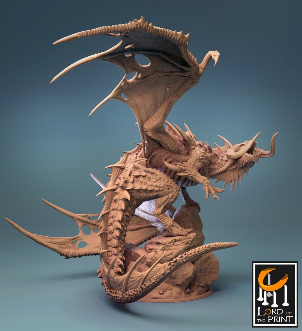 Black Dragon - Lord of the Print Miniature | Dungeons & Dragons | Pathfinder | Tabletop