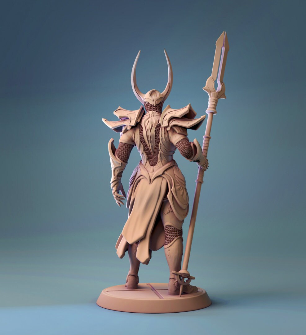 Armored Warlock - Lord of the Print Miniature | Dungeons & Dragons | Pathfinder | Tabletop