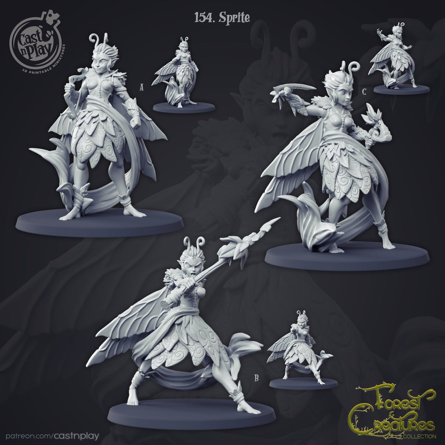 Sprite - Cast n Play Printed Miniature | Dungeons & Dragons | Pathfinder | Tabletop