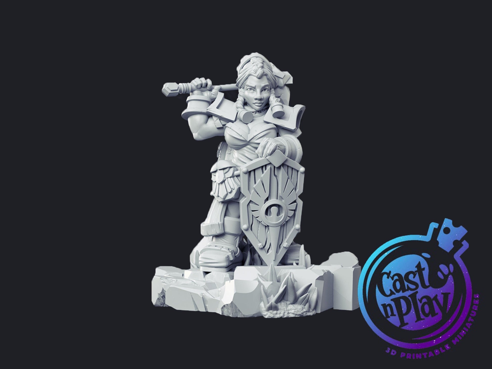 Lasryl the Cleric - Cast n Play Printed Miniature | Dungeons & Dragons | Pathfinder | Tabletop