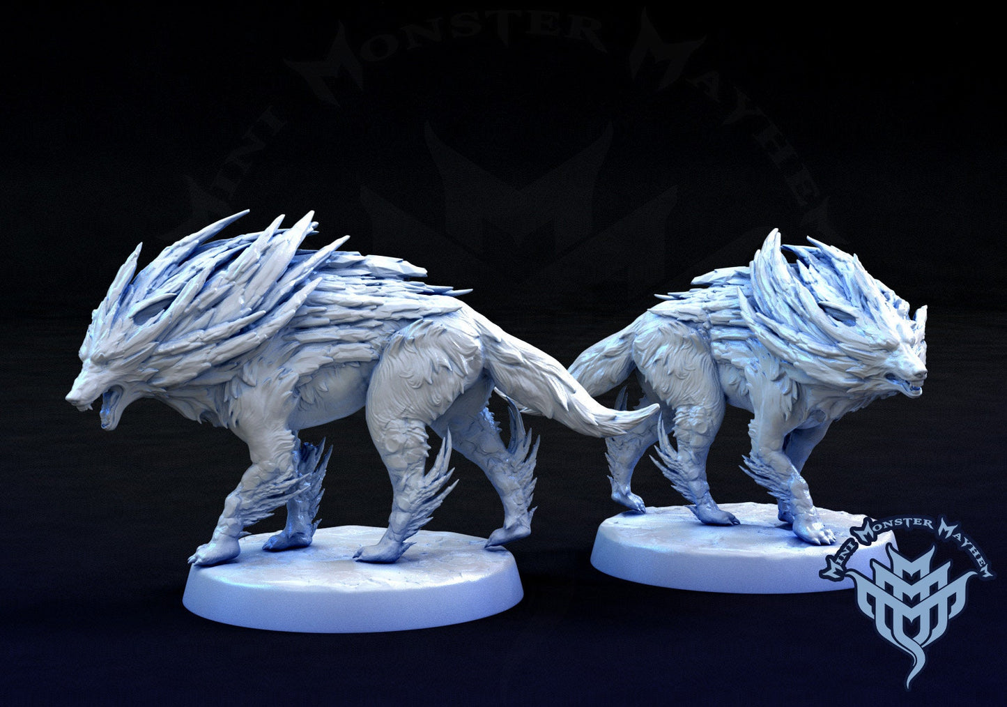 Arctic Wolves - Mini Monster Mayhem Printed Miniature | Dungeons & Dragons | Pathfinder | Tabletop