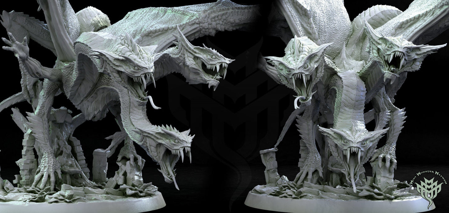 Draco Hydra - Mini Monster Mayhem Printed Miniature | Dungeons & Dragons | Pathfinder | Tabletop