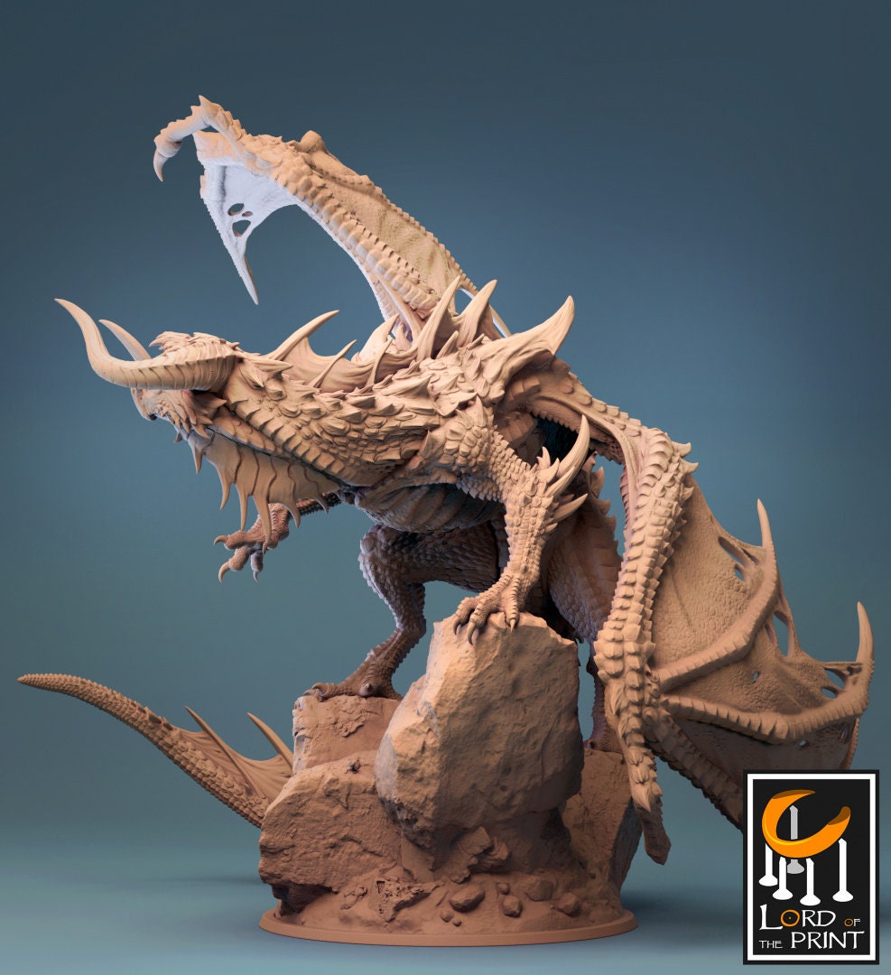 Black Dragon - Lord of the Print Miniature | Dungeons & Dragons | Pathfinder | Tabletop