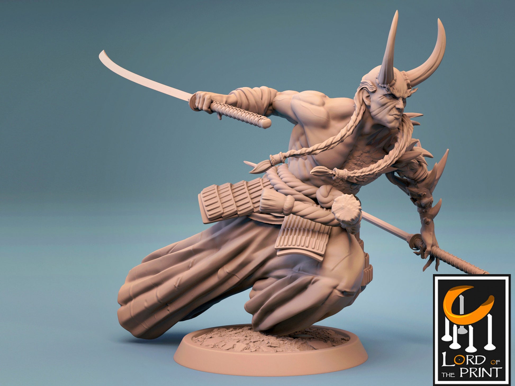 Samurai Demon - Lord of the Print Miniature | Dungeons & Dragons | Pathfinder | Tabletop