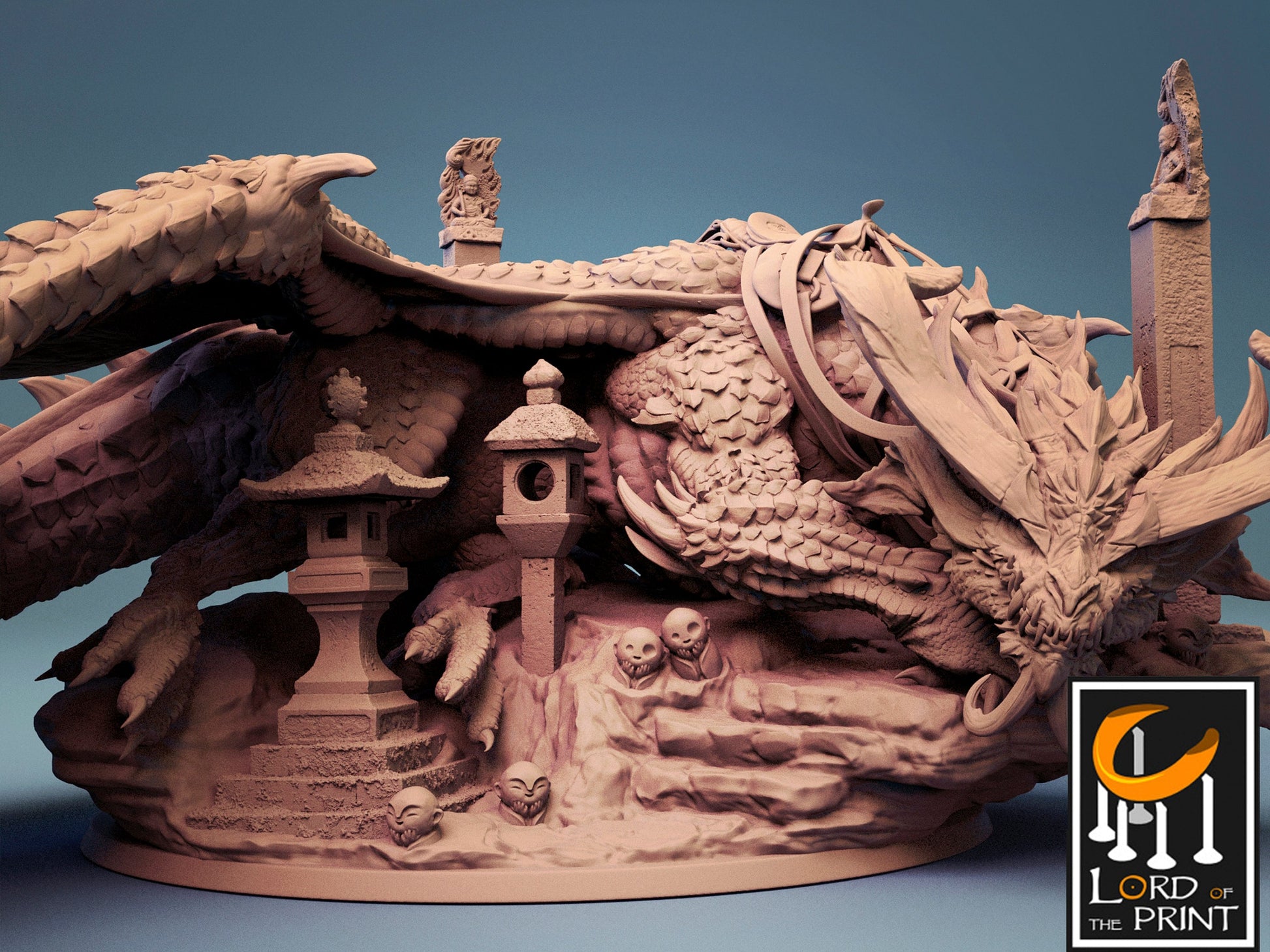 Sleeping Dragon - Lord of the Print Miniature | Dungeons & Dragons | Pathfinder | Tabletop