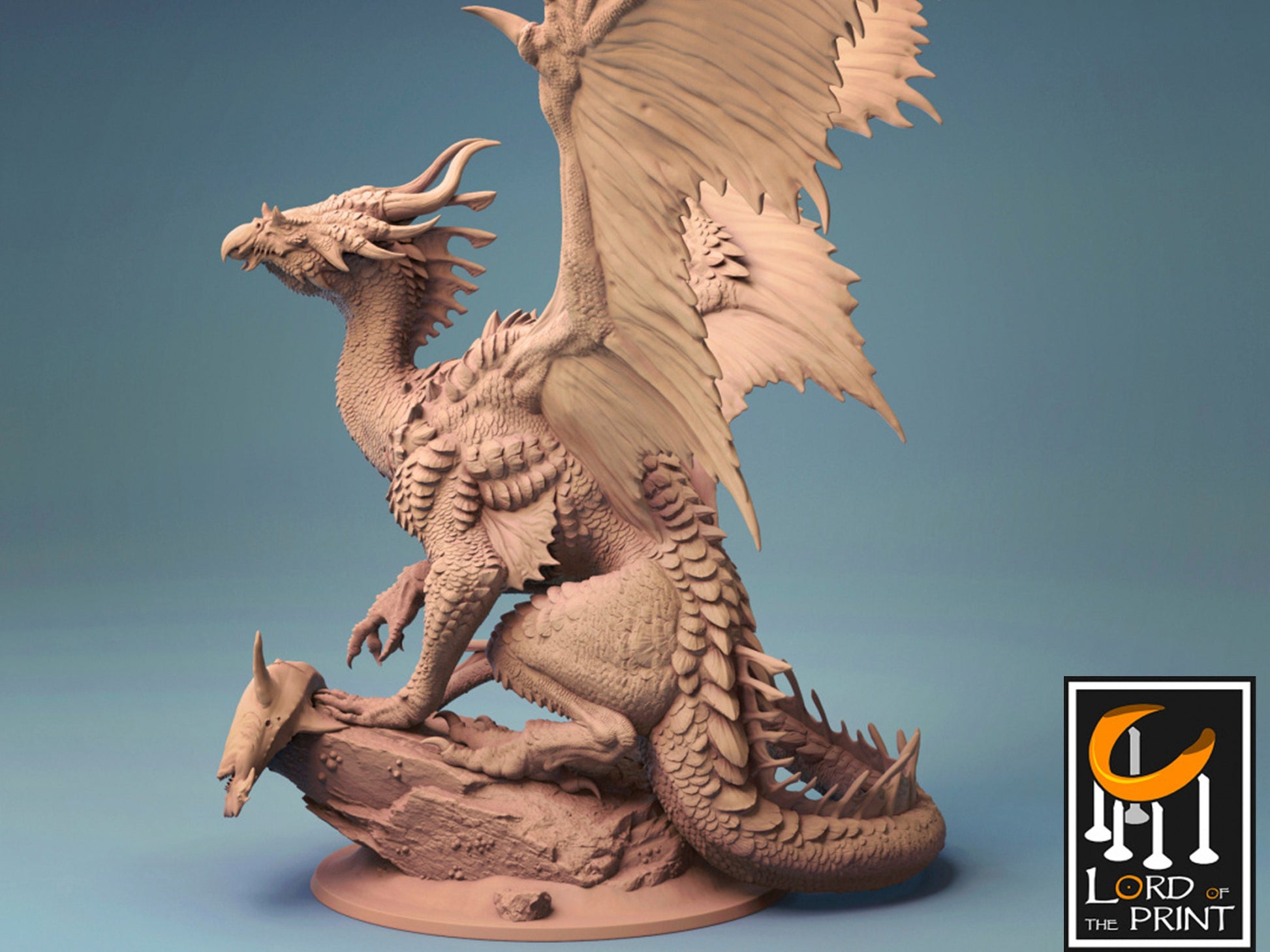 Bronze Dragon - Lord of the Print Miniature | Dungeons & Dragons | Pathfinder | Tabletop