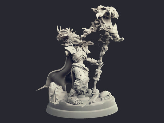 Zirdrana, Goblin Shaman - Cast n Play Printed Miniature | Dungeons & Dragons | Pathfinder | Tabletop