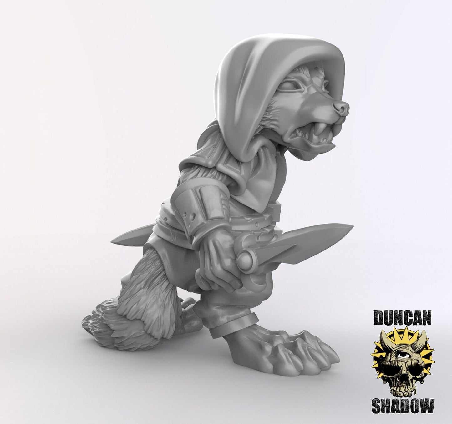Racoon Folk Rogue - Duncan Shadow Printed Miniature | Dungeons & Dragons | Pathfinder | Tabletop