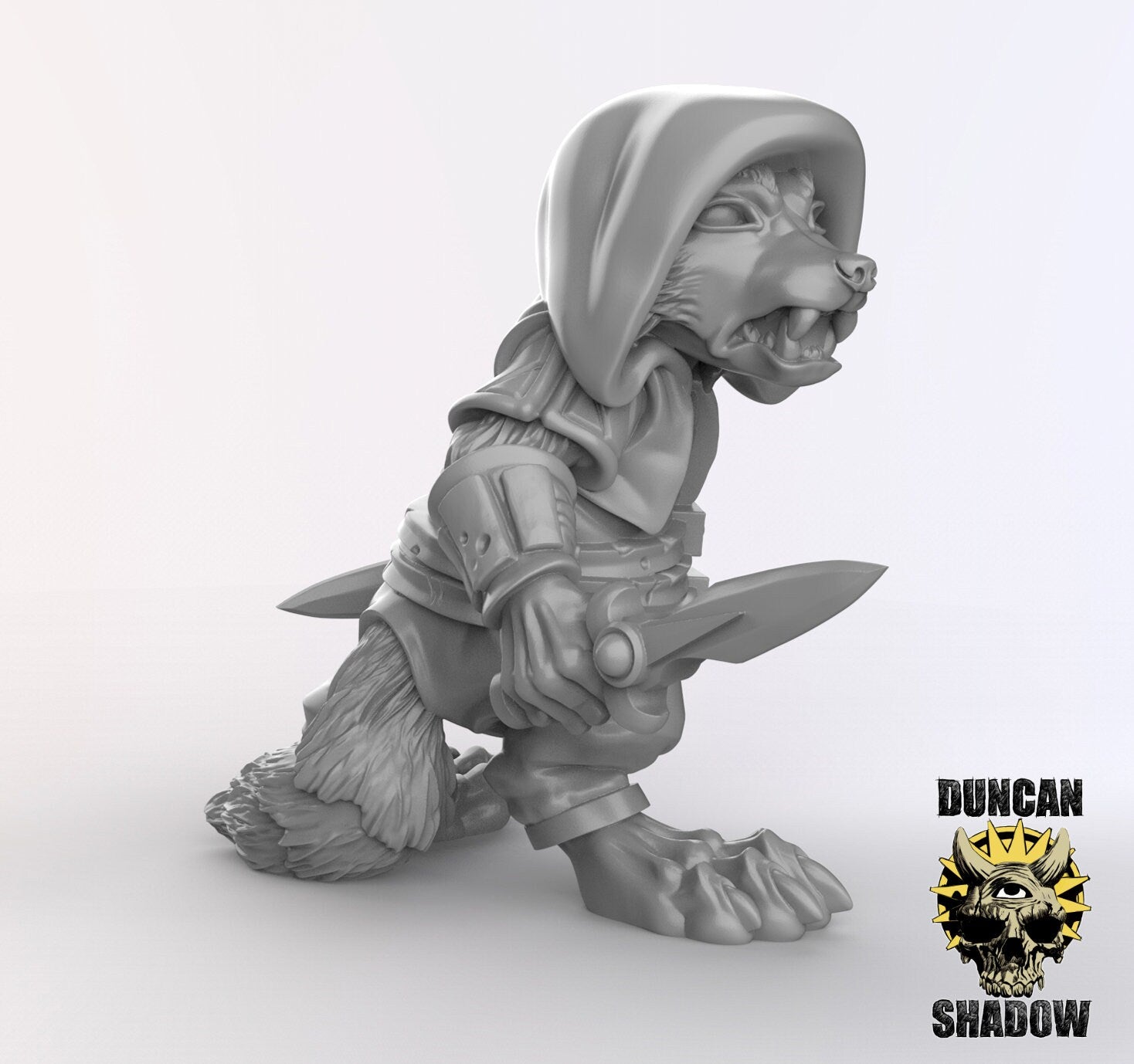 Racoon Folk Rogue - Duncan Shadow Printed Miniature | Dungeons & Dragons | Pathfinder | Tabletop