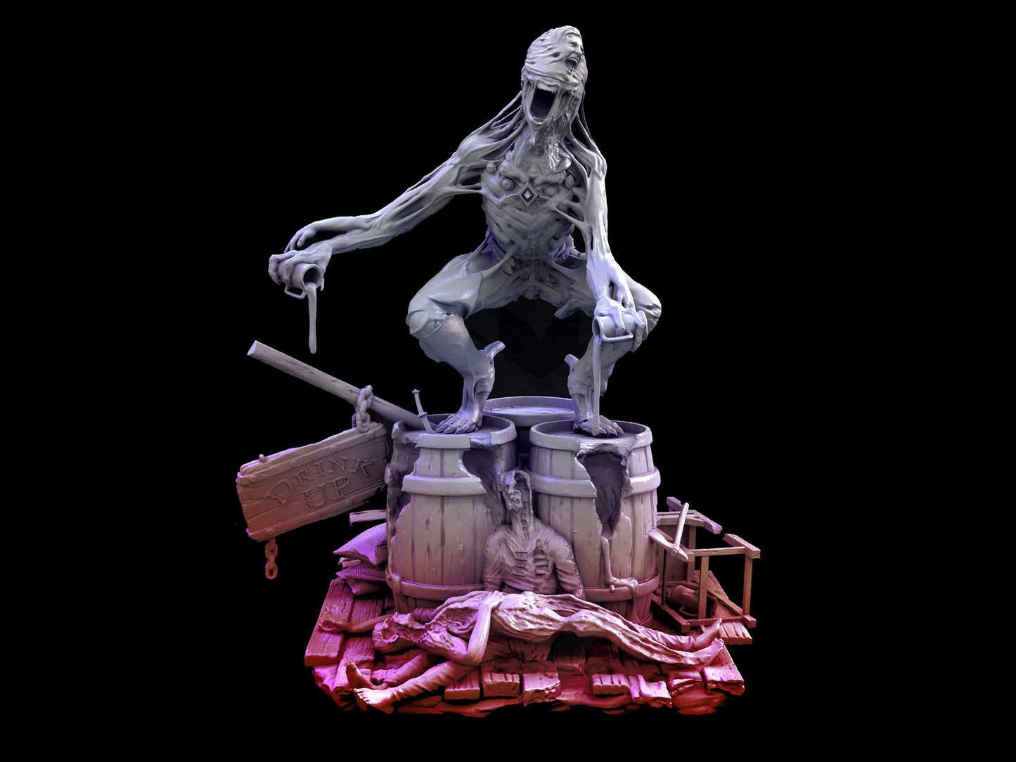 Tavern/Bar Monster and Terrain - Mini Monster Mayhem Printed Miniature Diarama | Dungeons & Dragons | Pathfinder | Tabletop