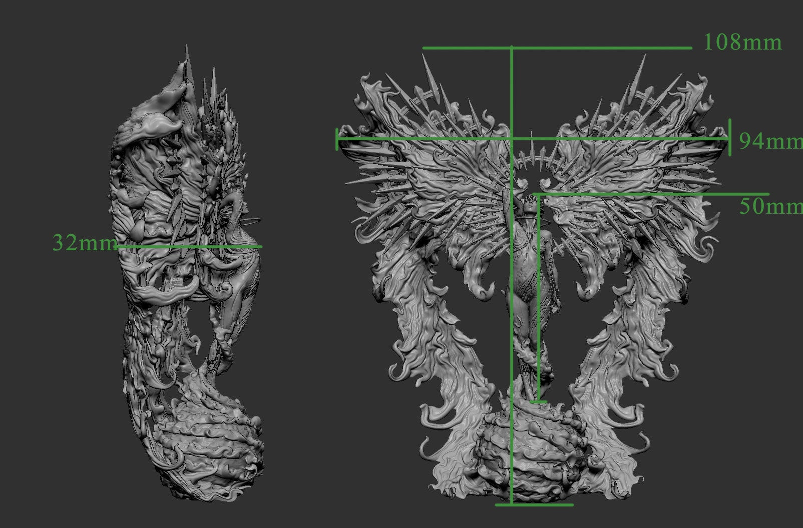 Angel, Solar Eclipsed Celestial - Mini Monster Mayhem Printed Miniature | Dungeons & Dragons | Pathfinder | Tabletop