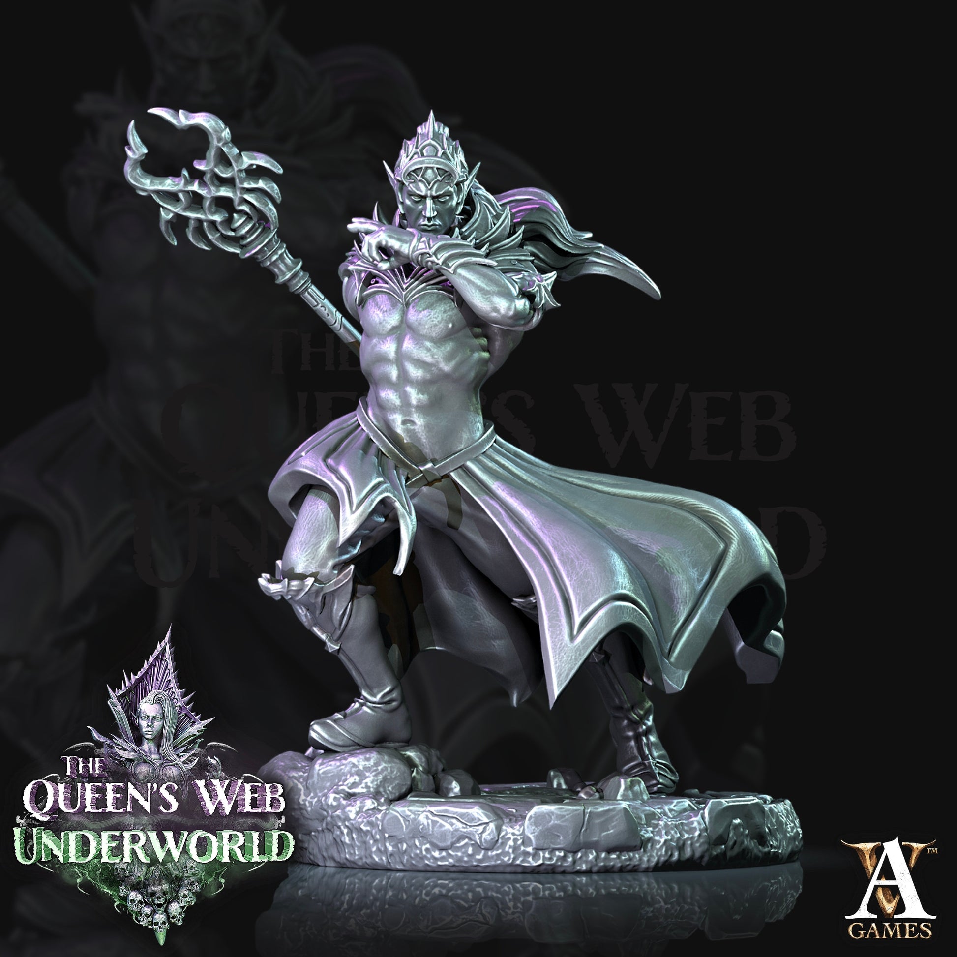 Dark Elf Arcane Adept - Archvillain Games Printed Miniature | Dungeons & Dragons | Pathfinder | Tabletop