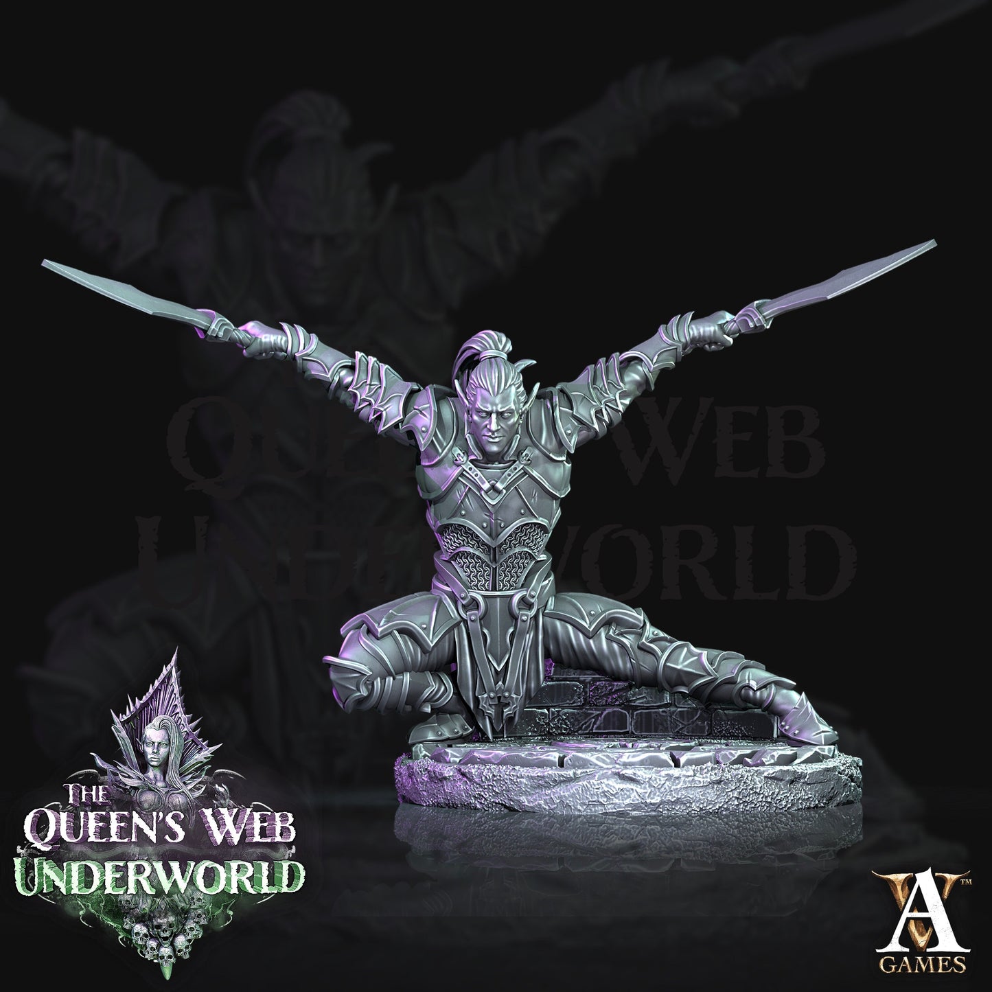 Dark Elf Wormling - Archvillain Games Printed Miniature | Dungeons & Dragons | Pathfinder | Tabletop