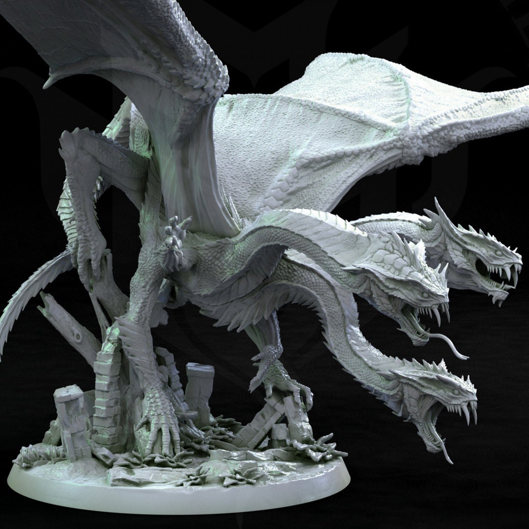 Draco Hydra - Mini Monster Mayhem Printed Miniature | Dungeons & Dragons | Pathfinder | Tabletop