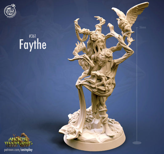Faythe, Forest's Chosen- Cast n Play Printed Miniature | Dungeons & Dragons | Pathfinder | Tabletop