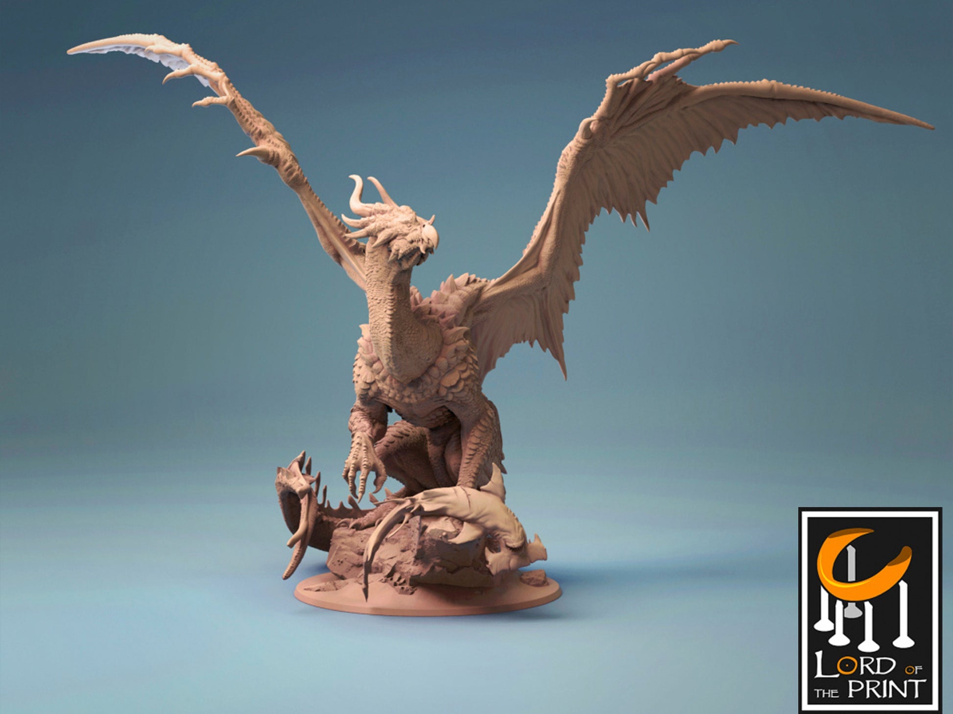 Bronze Dragon - Lord of the Print Miniature | Dungeons & Dragons | Pathfinder | Tabletop