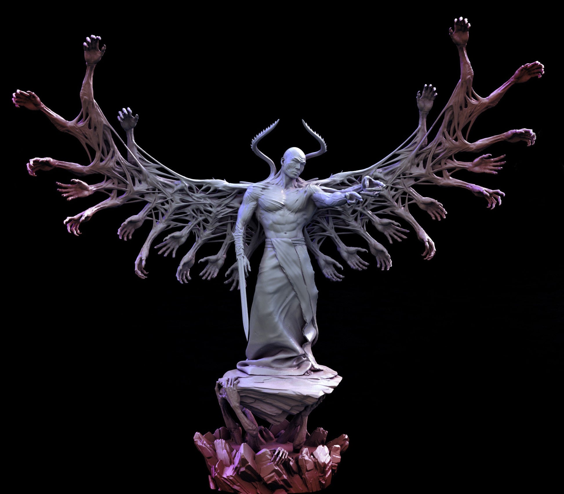 Afflicted Celestial, Male Angel Painted Model - Mini Monster Mayhem Printed Miniature | Dungeons & Dragons | Pathfinder | Tabletop