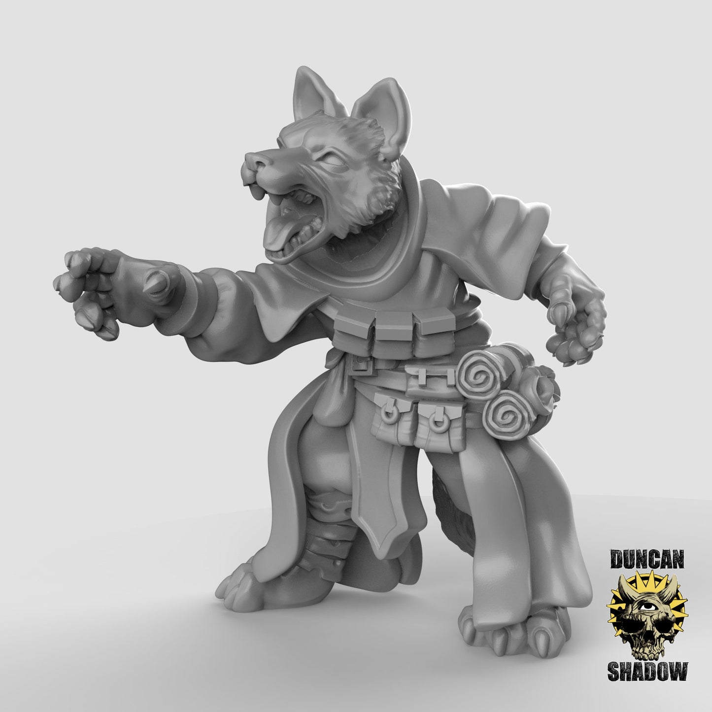 Fox Sorceror - Dogfolk - Canis - Duncan Shadow Printed Miniature | Dungeons & Dragons | Pathfinder | Tabletop