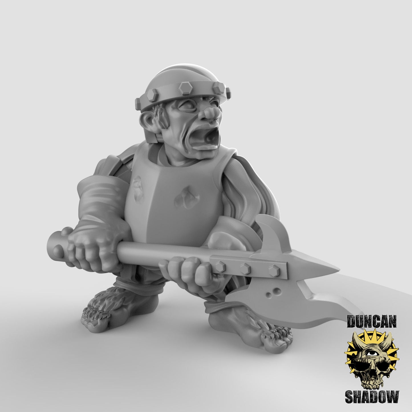 Halfling with Axe - Duncan Shadow Printed Miniature | Dungeons & Dragons | Pathfinder | Tabletop