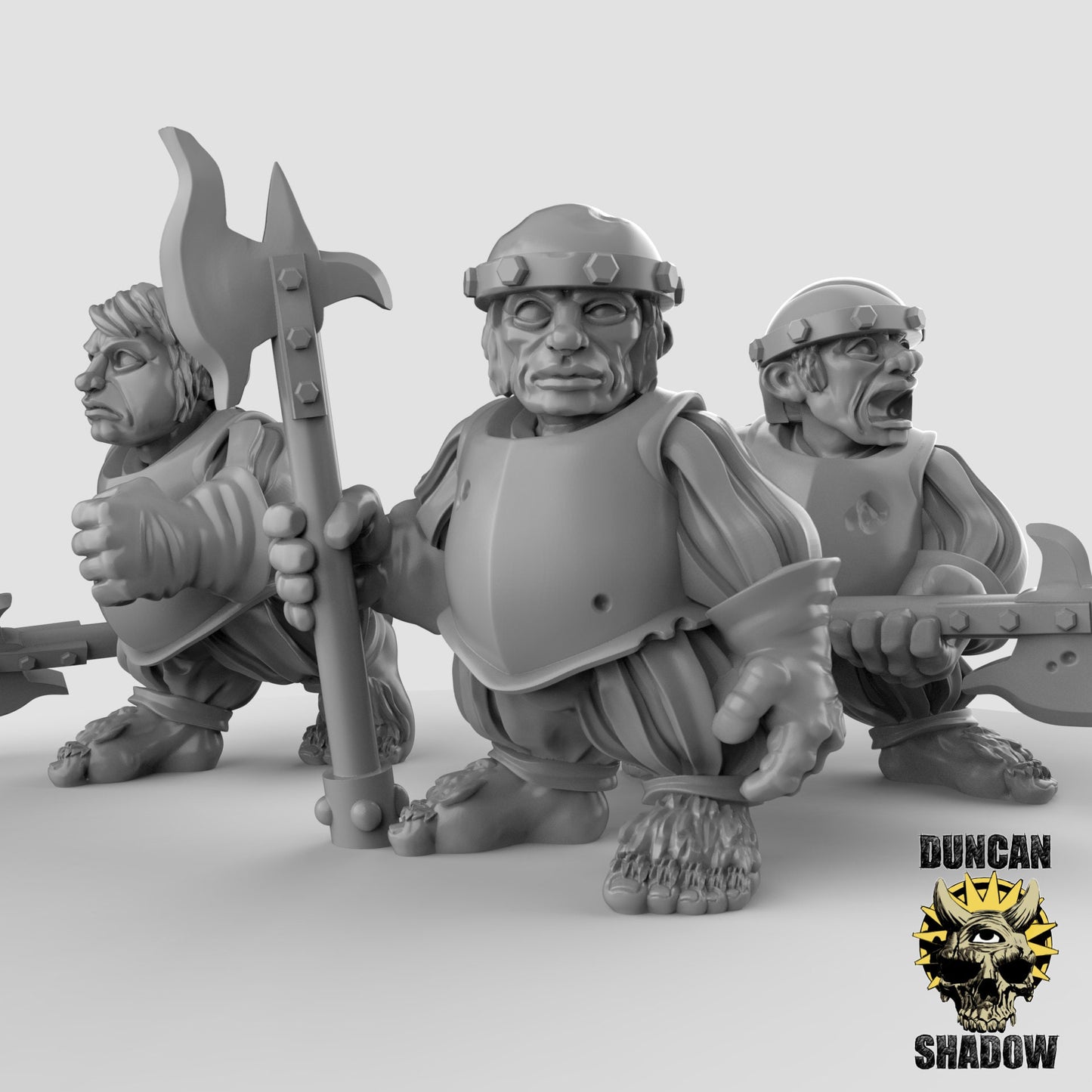 Halfling with Axe - Duncan Shadow Printed Miniature | Dungeons & Dragons | Pathfinder | Tabletop