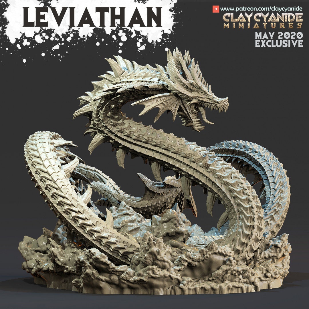 Leviathan Painted Model - Clay Cyanide Printed Miniature | Dungeons & Dragons | Pathfinder | Tabletop