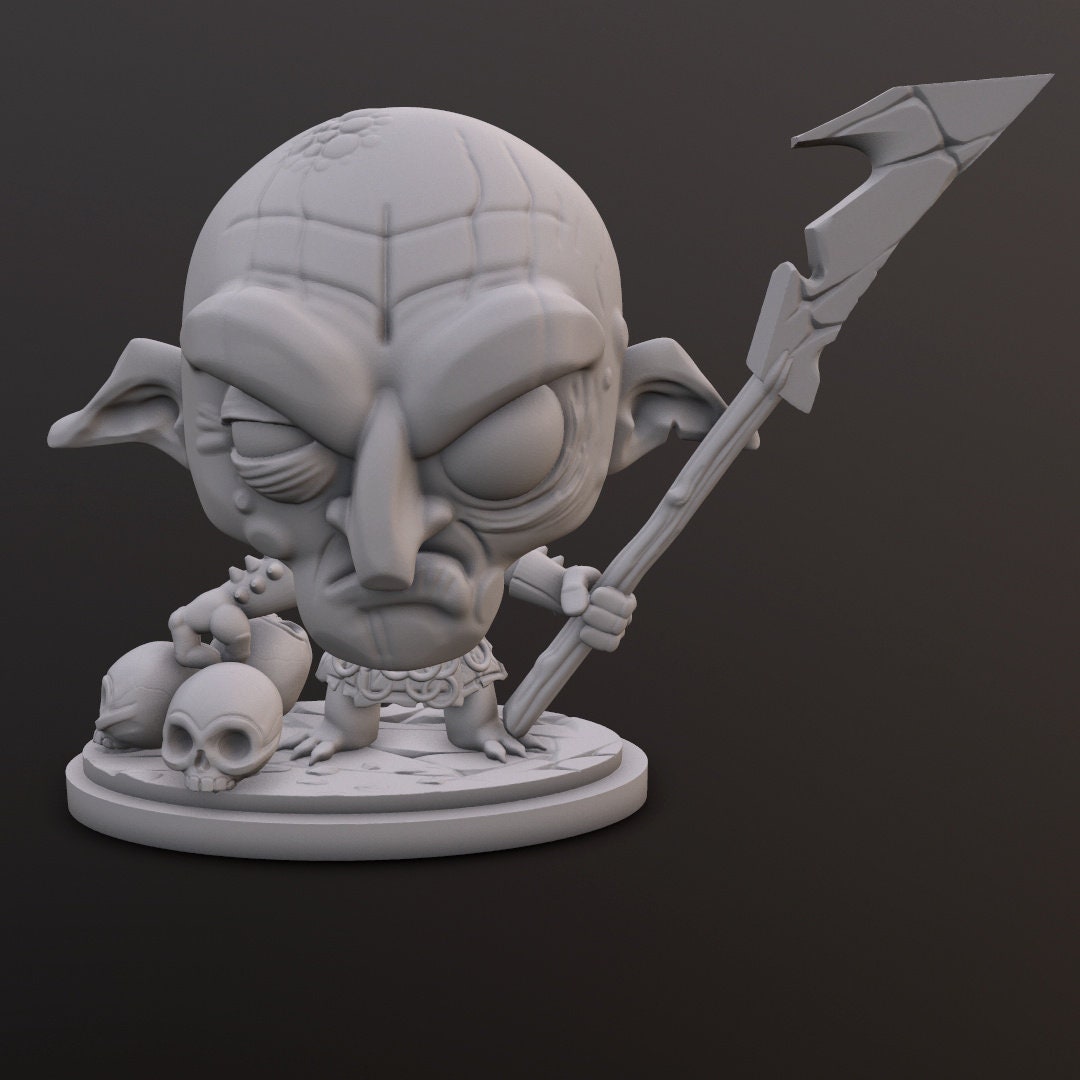Dice Head - Goblin Hunter - Dice Heads Printed Miniatures | Dungeons & Dragons | Pathfinder | Tabletop