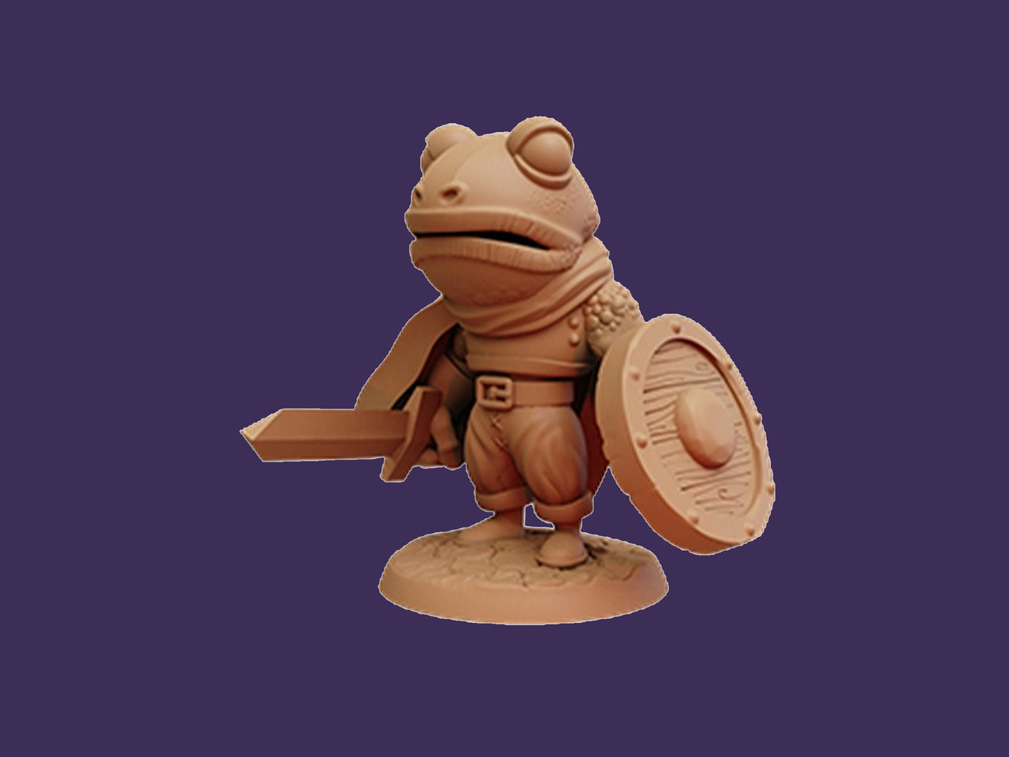 Frog Fighter, Knight, Paladin Painted Model - Dice Heads Printed Miniatures | Dungeons & Dragons | Pathfinder | Tabletop