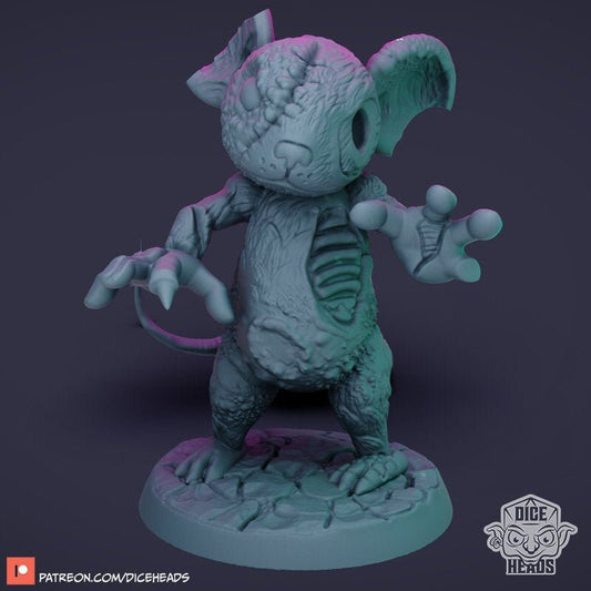 Zombie Mouse - Dice Heads Printed Miniatures | Dungeons & Dragons | Pathfinder | Tabletop