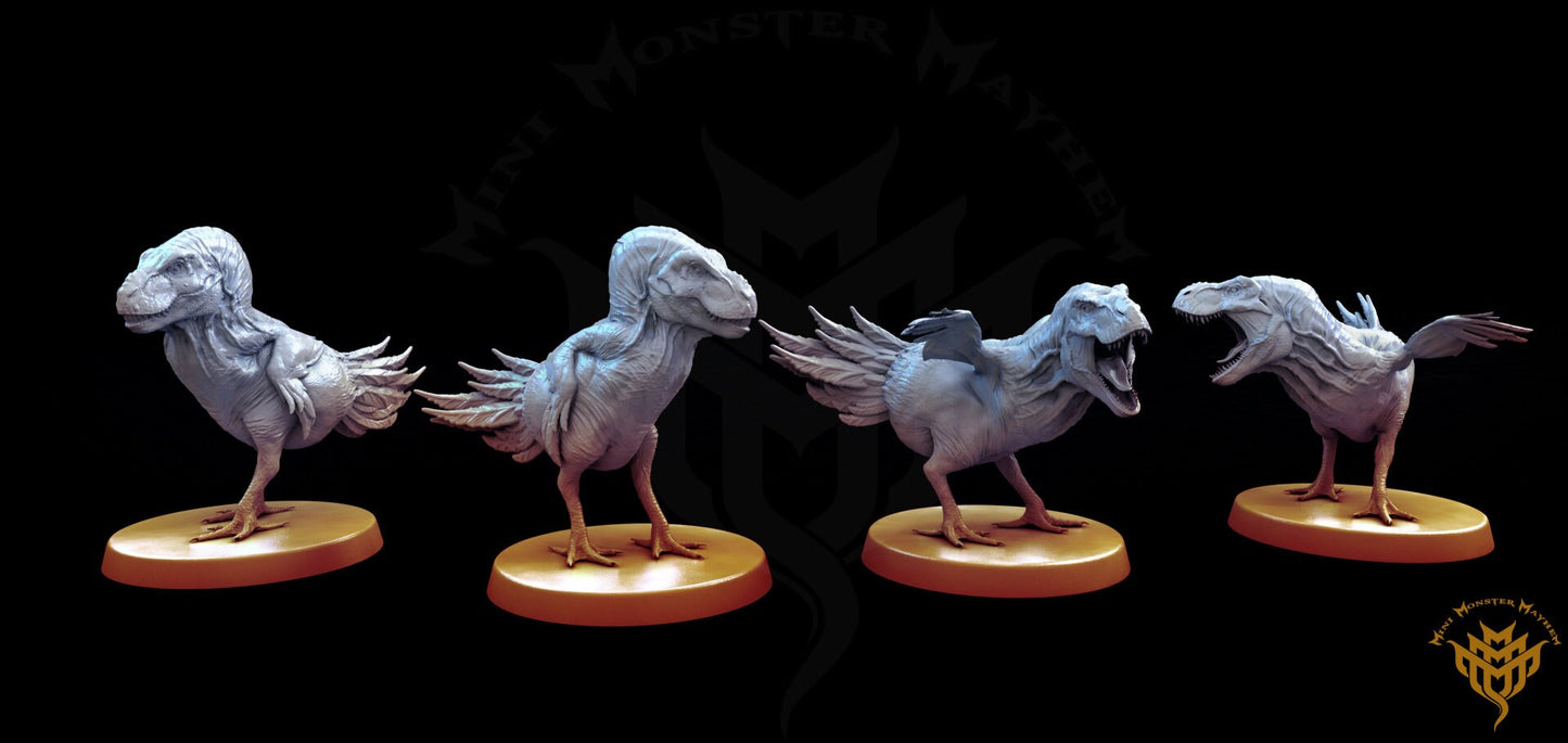 Chicken T Rex - Apex Rex - 25mm tall Mini Monster Mayhem Printed Miniatures | Dungeons & Dragons | Pathfinder | Tabletop